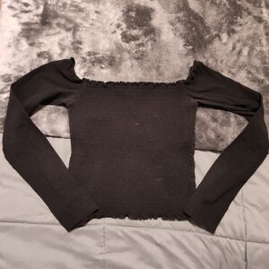 MUST BUNDLE - Hollister Black Off-Shoulder Long Sleeve Top
